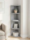 Corner Bookcase Grey Sonoma 41.5x41.5x143 cm