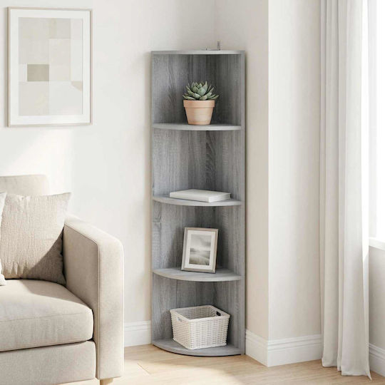 Corner Bookcase Grey Sonoma 41.5x41.5x143 cm