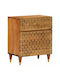 Wooden Bedside Table Brown 50x33x60cm