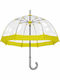 Windproof  Umbrella with Walking Stick Yellow