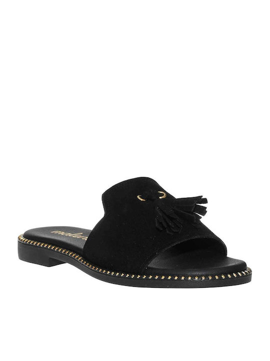Malena Black Leather Women's Sandals