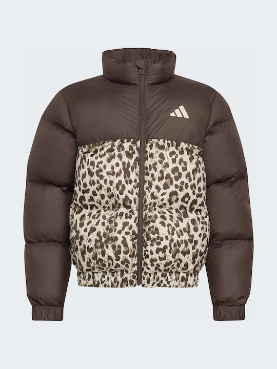 Waterproof Jacket Kids’ Sports Short Windproof Lined Brown