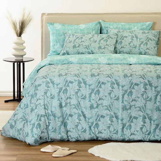 Melinen Bettwäsche-Set King Size 260x270 cm Petrol (4-teilig)