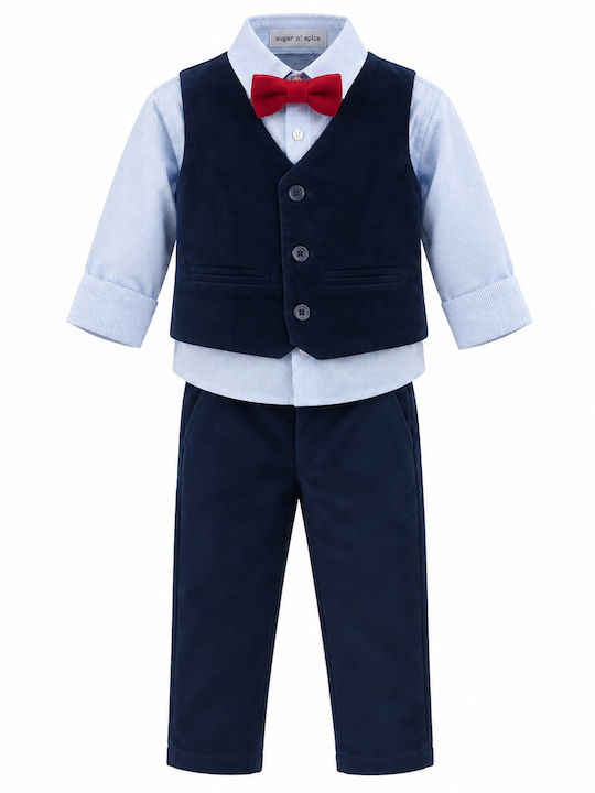 Sugar N Spice Baptism Suit for Boys Blue