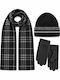 Herren-Set mit Strickmütze in Schwarz