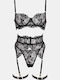 Decoro Spitzen-Dessous-Set mit schwarzem Slip