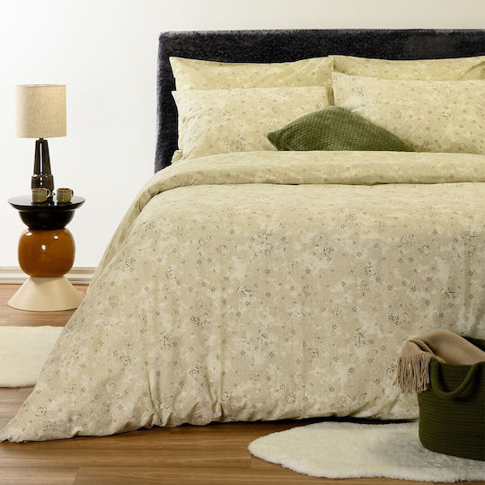 Melinen Demi Σετ Παπλωματοθήκη 165x245cm Μονή με Μαξιλαροθήκη Beige