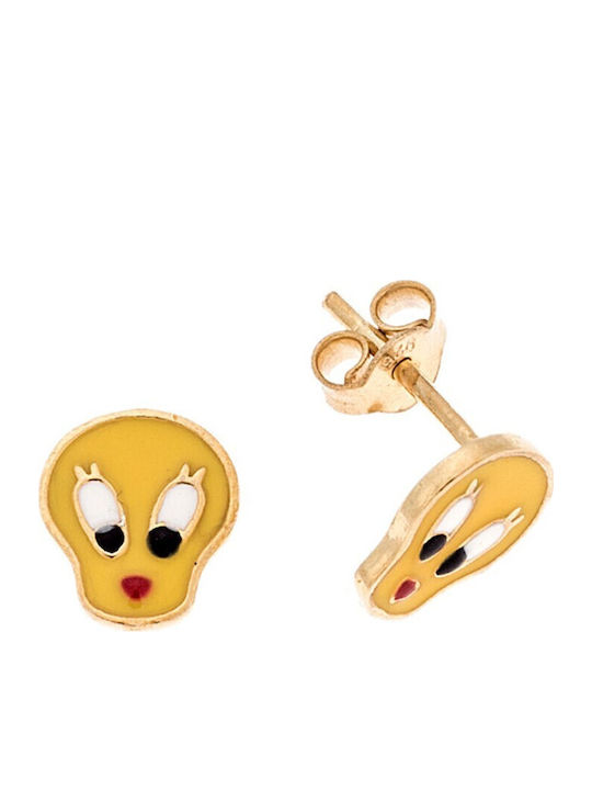 Senza Cercei Stud Pentru Copii Placati Cu Aur Din Argint