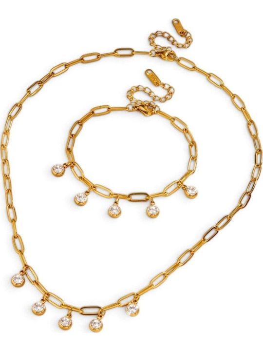 Callajewels Steel Necklace & Bracelet Set
