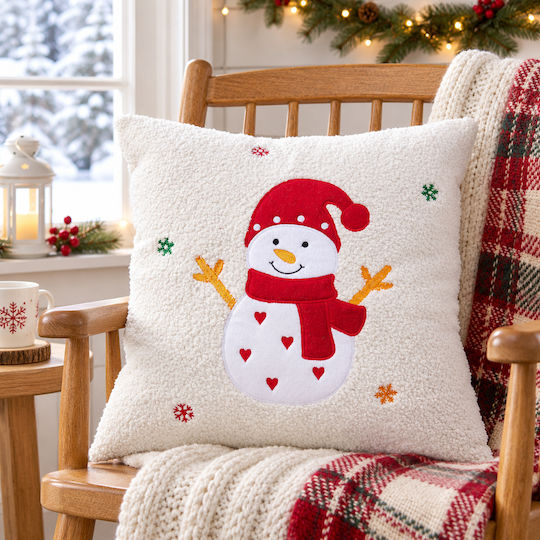 Χριστουγεννιάτικο Μαξιλάρι 40x40 K-m Snowman Aae826280
