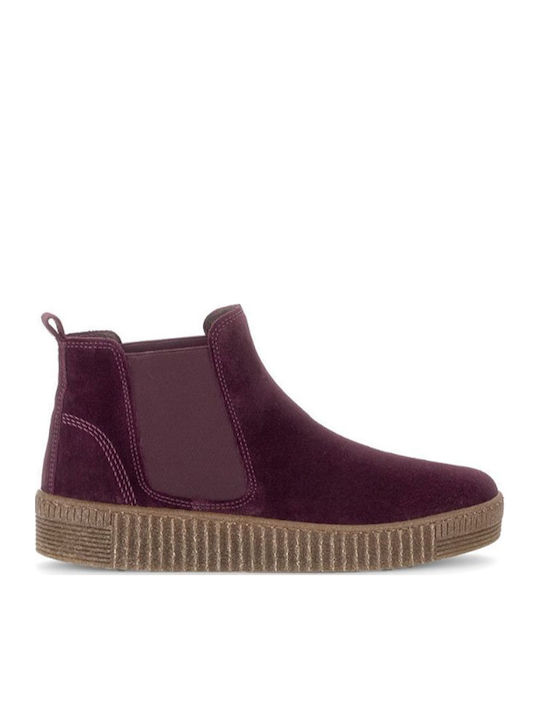 Gabor Leather Women's Ankle Boots 012-Berry