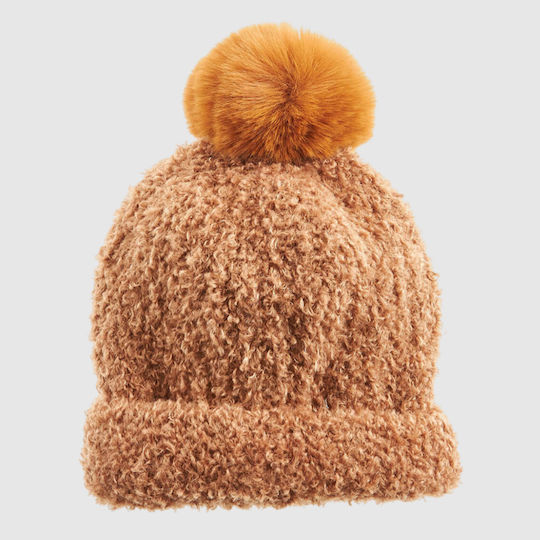Braune Damen-Strickmütze Beanie