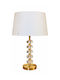 La Belle Maison Crystal Table Lamp with White Shade and Gold Base D2084