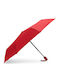 Automatic Compact Red Rain Umbrella
