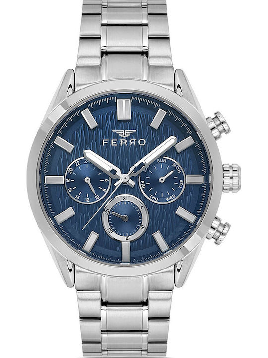 Ferro Men's Chronograph Quartz Watch with Silve...