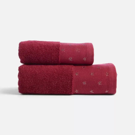 Nef-Nef Homeware Homeware Red 2-Piece Bath Towel Set, 450 gsm