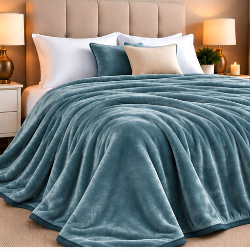 Decotelia Double Blanket 220x240 cm Petrol Blue