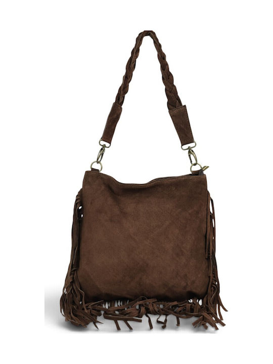 Passaggio Leather Braune Damen-Schultertasche a...
