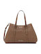 Beige Fabric Women's Shopper Bag