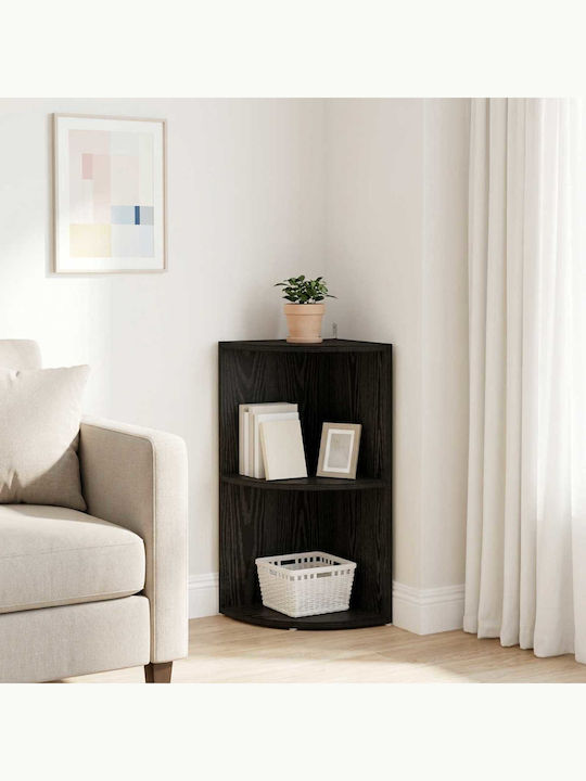 Corner Bookcase Black 41.5x41.5x72 cm