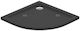 Cersanit Semicircular Black Porcelain Shower Tray 90x