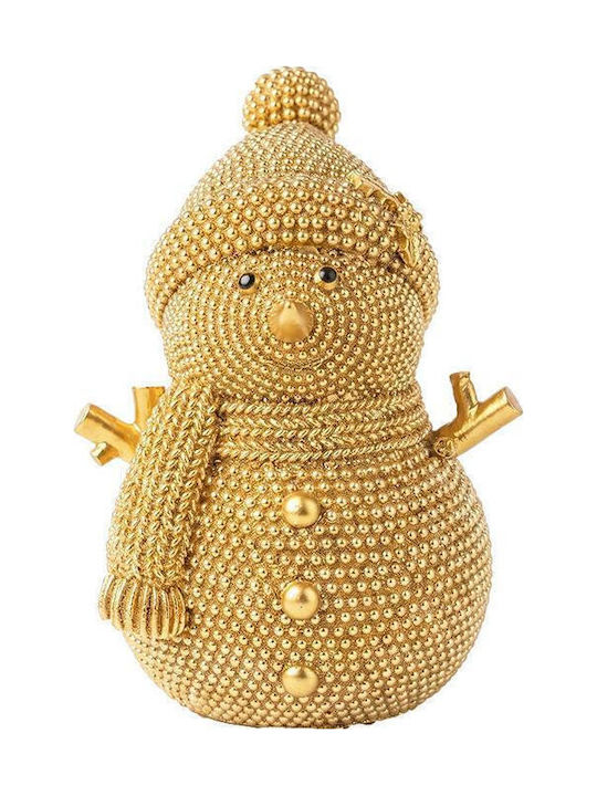 Espiel Figurină de Crăciun Om de Zăpadă Auriu cu Lungimea de 9,5 cm