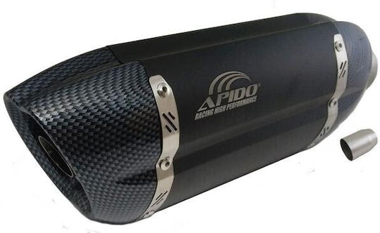 Apido Auspuff-Endrohr Ø51 40 cm Oval Schwarz-Carbon