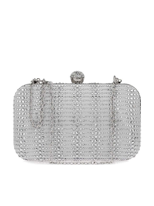 Exe Women's Silver Rhinestone Clutch