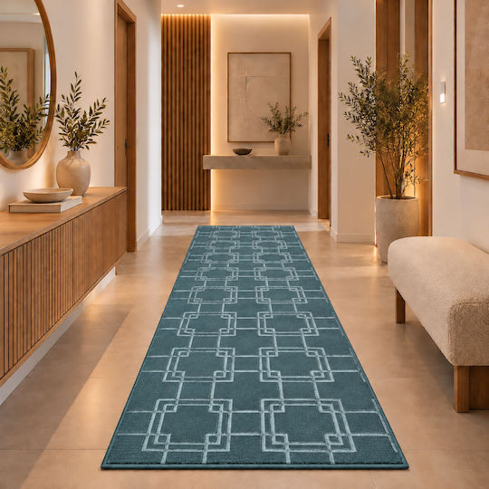 Homeone Läuferteppich Petrolblau mit 80 cm Breite (Preis pro Meter)