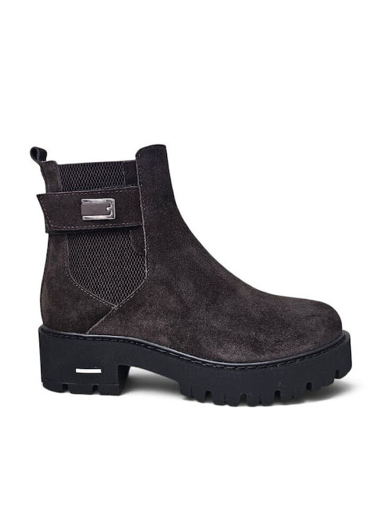 Mago Shoes Mago Дамски кожени боти Кафяви/велур