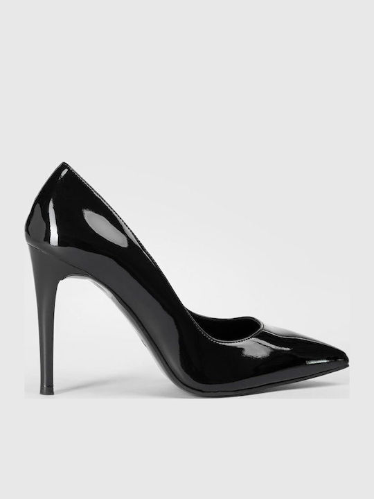 Pointed Patent Leather Heels Black