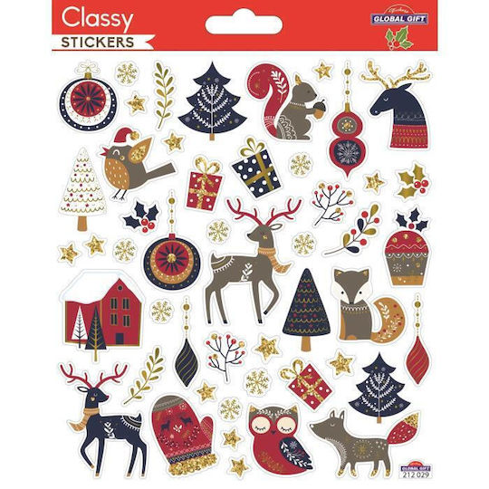 Elegante Weihnachtsaufkleber 15 x 17 cm 212029