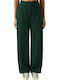Women's Fabric Trousers Dark Green