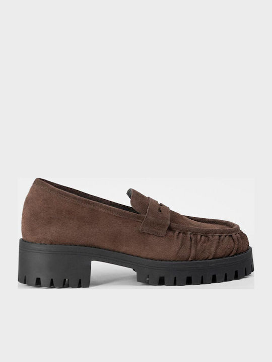 Damen Loafers Aus Leder in Braun