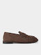 Damen-Loafer aus Leder in Braun