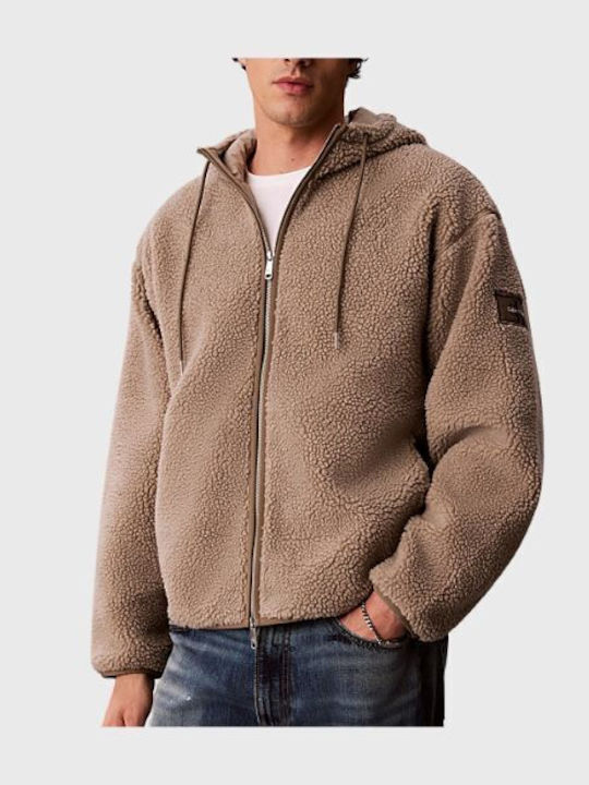 Calvin Klein Φούτερ Roasted Cashew με Κουκούλα Calvin Klein Φούτερ Roasted Cashew με Κουκούλα