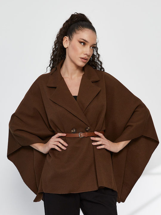 RichgirlBoudoir Damen-Cape in Braun, Oversized