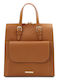 Cognac Leather Women's Backpack