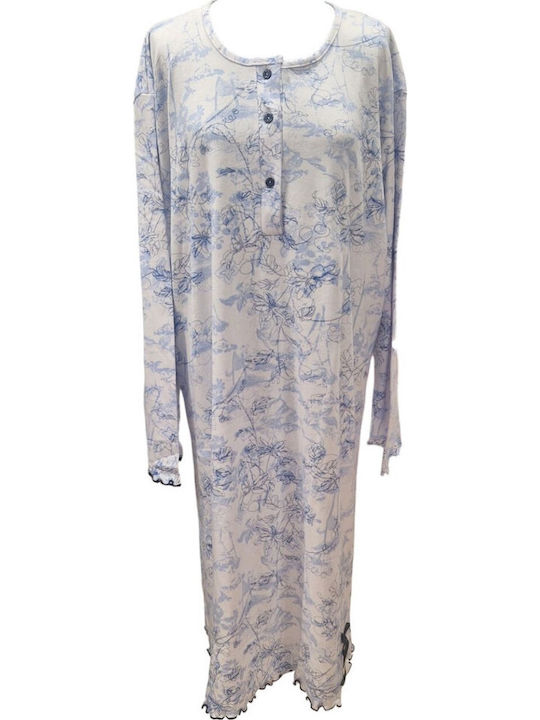 Nina Club Winter Cotton Women's Nightgown White...