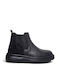 Black Leather Men's Boots 313128-1-BLACK
