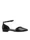 Women's Pointed Toe Ballerina Shoes with Strap / Buckle Black