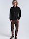 Мъжки дънки Slim Fit в кафяв цвят
