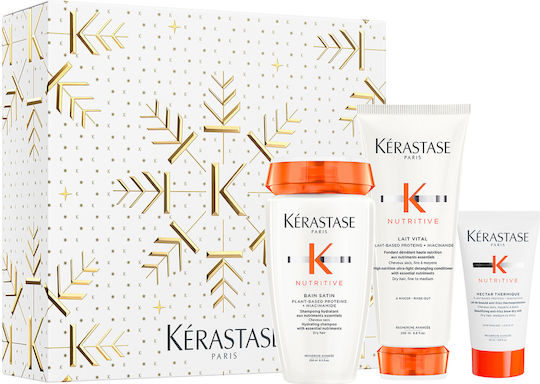 Nutritive Σετ Περιποίησης & Styling Μαλλιών Αναδόμησης & Θρέψης για Ξηρά Μαλλιά με Σαμπουάν, Conditioner & Θερμοπροστασία 3τμχ