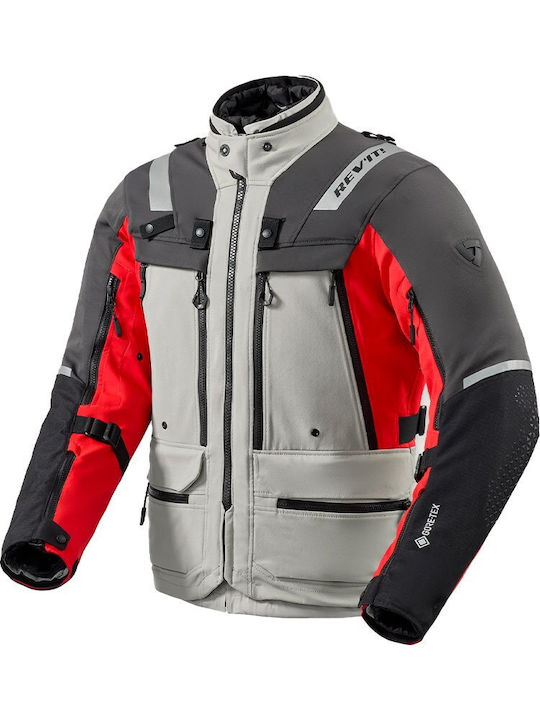 Defender 4 Men's Cordura Motorcycle Jacket, 4-Season, Waterproof, Anthracite/Red