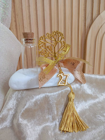 By Anastasia's Art Creations Γούρι Δεντράκι Χρυσό από Μέταλλο
