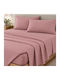 Astron Italy Giulia Super-Double Fitted Sheet Set 160x200+40cm Dusty Rose (4 Pieces)