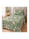 Astron Italy Ortensia Single Bed Sheet Set 175x260cm Olive Green (3pcs)
