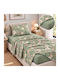 Astron Italy Ortensia Single Bed Sheet Set 100x200cm Olive Green (3 Pieces)