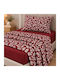Astron Italy Irida Semi-Double Fitted Bed Sheet Set 120x200+30cm Burgundy (3 Pieces)