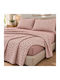 Astron Italy Elisa Super-Double Fitted Sheet Set 160x200+40cm Dusty Rose (4pcs)
